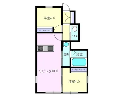 ドルチェ・ヴィータ大町I(2LDK/1階)の間取り写真