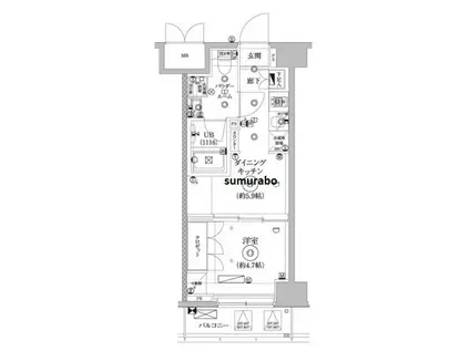 セジョリ墨田イーストIII(1DK/5階)の間取り写真