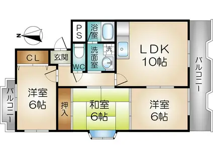 メゾン辻(3LDK/2階)の間取り写真