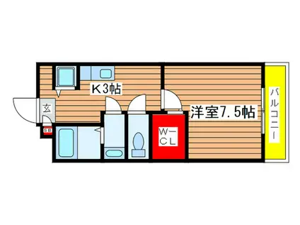コンプリシテW(1K/3階)の間取り写真