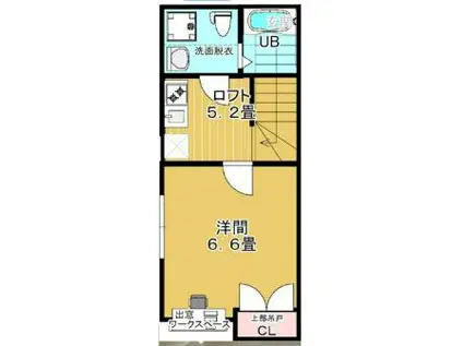 KASTA松原(1K/2階)の間取り写真