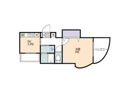 エバーグリーン植政(1DK/3階)の間取り写真