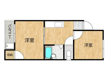 レスポアールII(2K/3階)の間取り写真