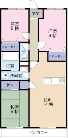 ベルティ アネシス(3LDK/1階)の間取り写真