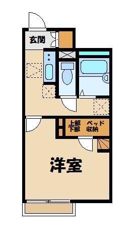 レオネクスト山茶花(1K/1階)の間取り写真
