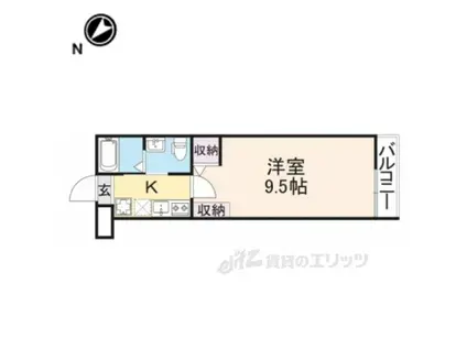 パレ五条清水(1K/3階)の間取り写真