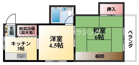メゾンクレール(2K/2階)の間取り写真
