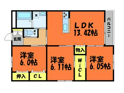 ALMA壱番館(3LDK/2階)の間取り写真