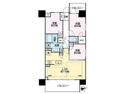 レーベン岐阜(3LDK/9階)の間取り写真