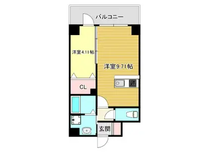 第47川崎ビル(1LDK/2階)の間取り写真