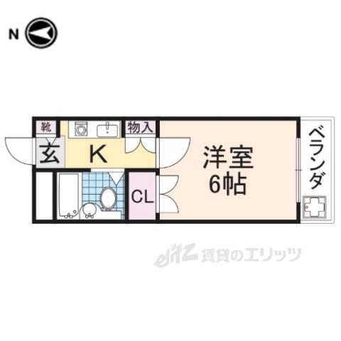 アミティ西大寺P-8(1K/3階)の間取り写真