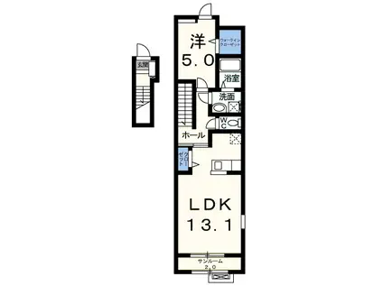 リブ・フリーリ(1LDK/2階)の間取り写真