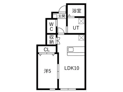 アリトピア(1LDK/1階)の間取り写真
