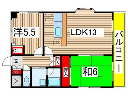 J・Hマンション(2LDK/1階)の間取り写真