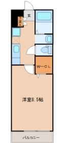 ウルス宮城野(1K/1階)の間取り写真