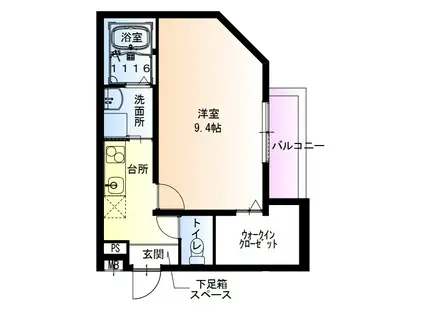 フジパレス花園中央公園II番館(1K/3階)の間取り写真