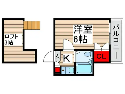 FOREST MATSUDO(1K/2階)の間取り写真