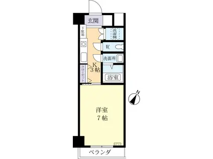 モティーフ・ワン(1K/2階)の間取り写真