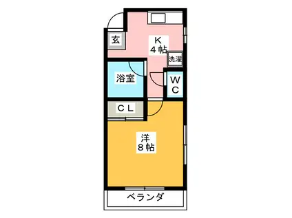 メゾン鹿谷II(1K/2階)の間取り写真