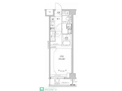 RELUXIA GRANDE 川崎大師公園(1K/6階)の間取り写真