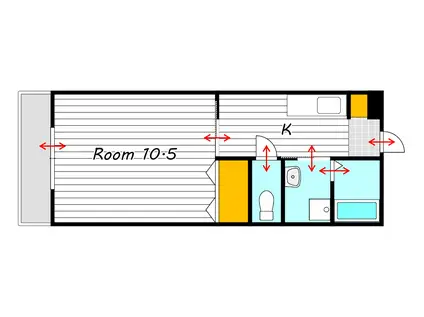クレセール津島(1K/2階)の間取り写真