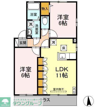 クレスト(2LDK/1階)の間取り写真
