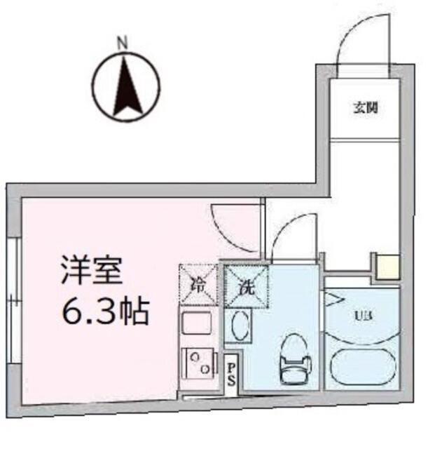 ALBA志茂(ワンルーム/2階)の間取り写真