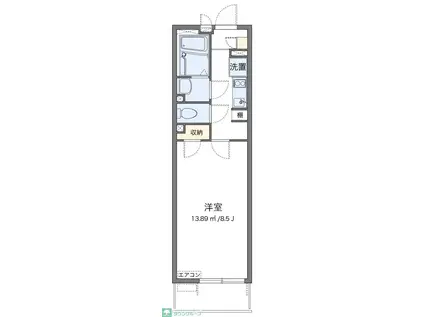レオネクストヴァレッタ(1K/1階)の間取り写真