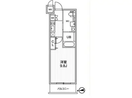 オルタナ中野(1K/6階)の間取り写真