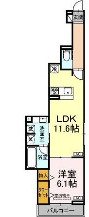 WILLKOMMEN(1LDK/3階)の間取り写真