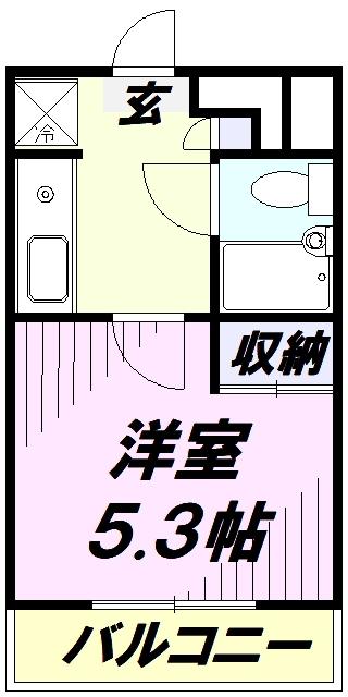 パレ新所沢(1K/2階)の間取り写真
