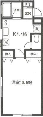 高次ハイム宮千代(1K/2階)の間取り写真