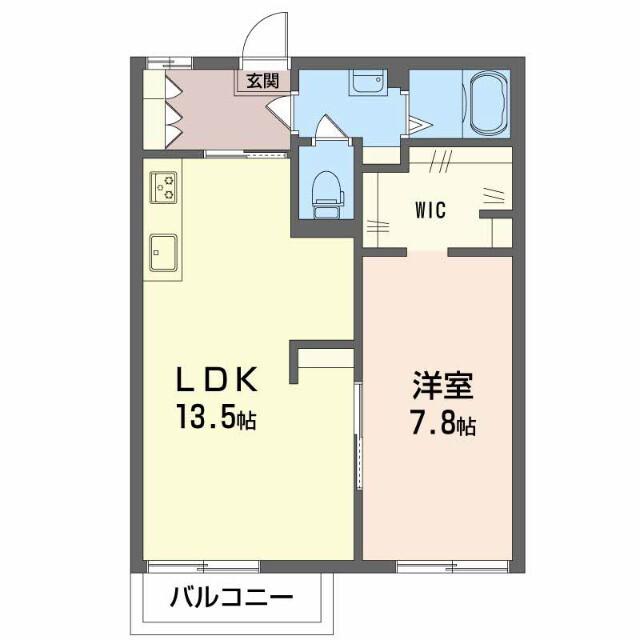 ひまわり館(1LDK/2階)の間取り写真