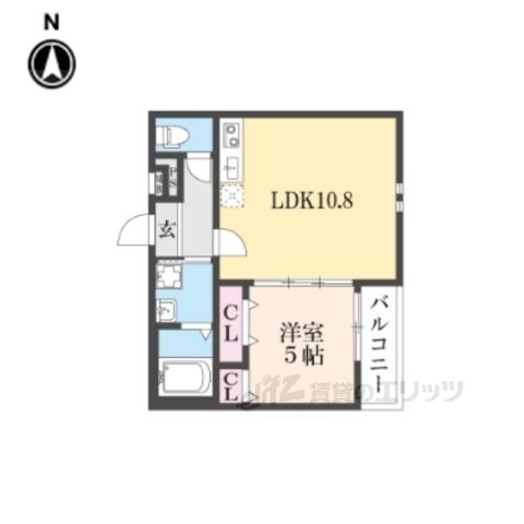 フジパレス瓜生堂Ⅲ番館(1LDK/3階)の間取り写真