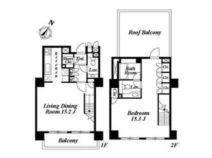 KDX代官山レジデンス(1LDK/5階)の間取り写真