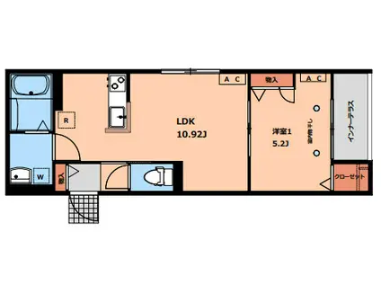 大山金井町計画(1LDK/2階)の間取り写真