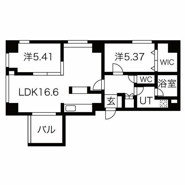 C・P・PURE隼人町(2LDK/4階)の間取り写真