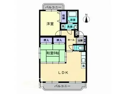 エスポワール(2LDK/2階)の間取り写真