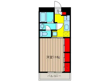リブリ・ローヌ(1K/2階)の間取り写真