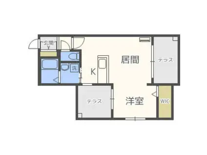 エルボックス札幌(1LDK/1階)の間取り写真