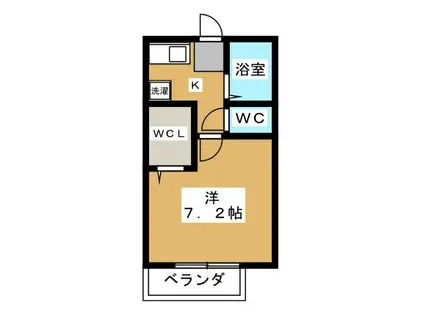 ローズパレット(1K/2階)の間取り写真