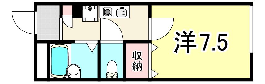 レオパレス近松II(1K/1階)の間取り写真