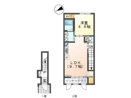 アイリスE(1LDK/2階)の間取り写真