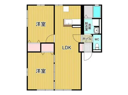 セノ・フィールドII(2LDK/2階)の間取り写真