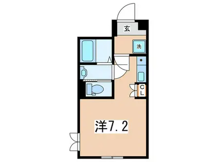 エルミタージュ(ワンルーム/2階)の間取り写真