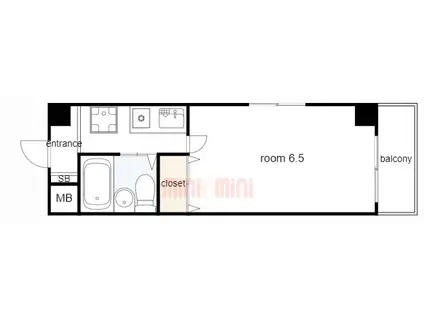 サクセス本多聞(1K/4階)の間取り写真