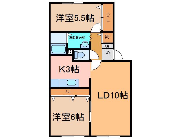 フォレストハイム242(2LDK/2階)の間取り写真