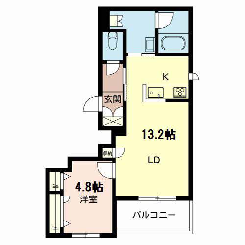 シャーメゾンMV-VII(1LDK/2階)の間取り写真