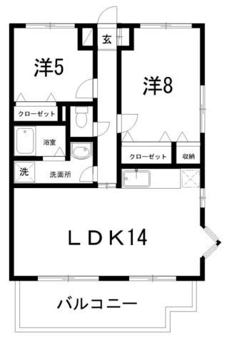 プレステージ(2LDK/3階)の間取り写真
