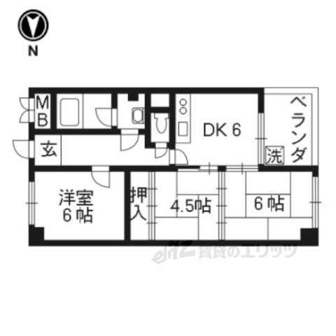 MAYUMIハイツアザレア(3DK/2階)の間取り写真